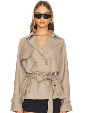 NWT LIONESS Cropped Trencherous Coat